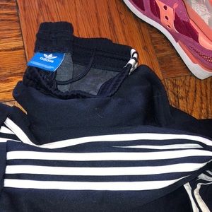 Adidas Pin Strip Navy Blue Sweats